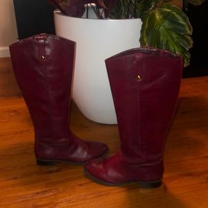 Boots-knee high with inner side zipper